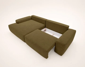 Canapé Tama d'angle gauche 4 places convertible coffre tissu | Best Mobilier