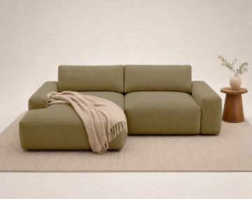 Canapé Tama d'angle gauche 4 places convertible coffre tissu | Best Mobilier