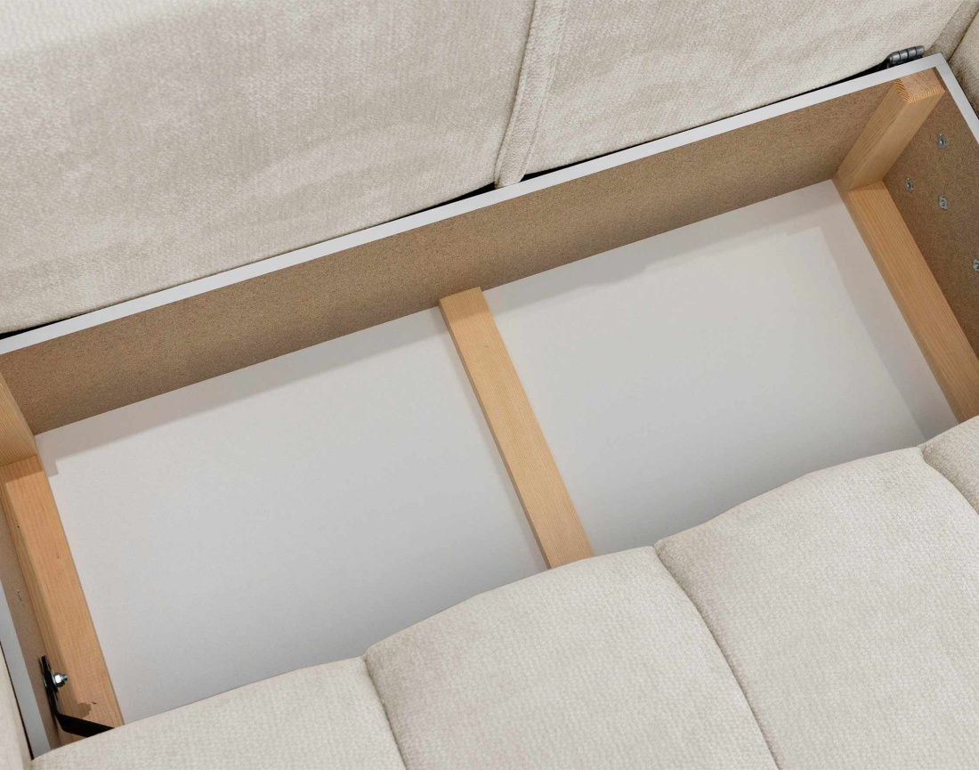 Canapé d'angle AMBROISE droit 4 places convertible coffre velours texturé | Best Mobilier