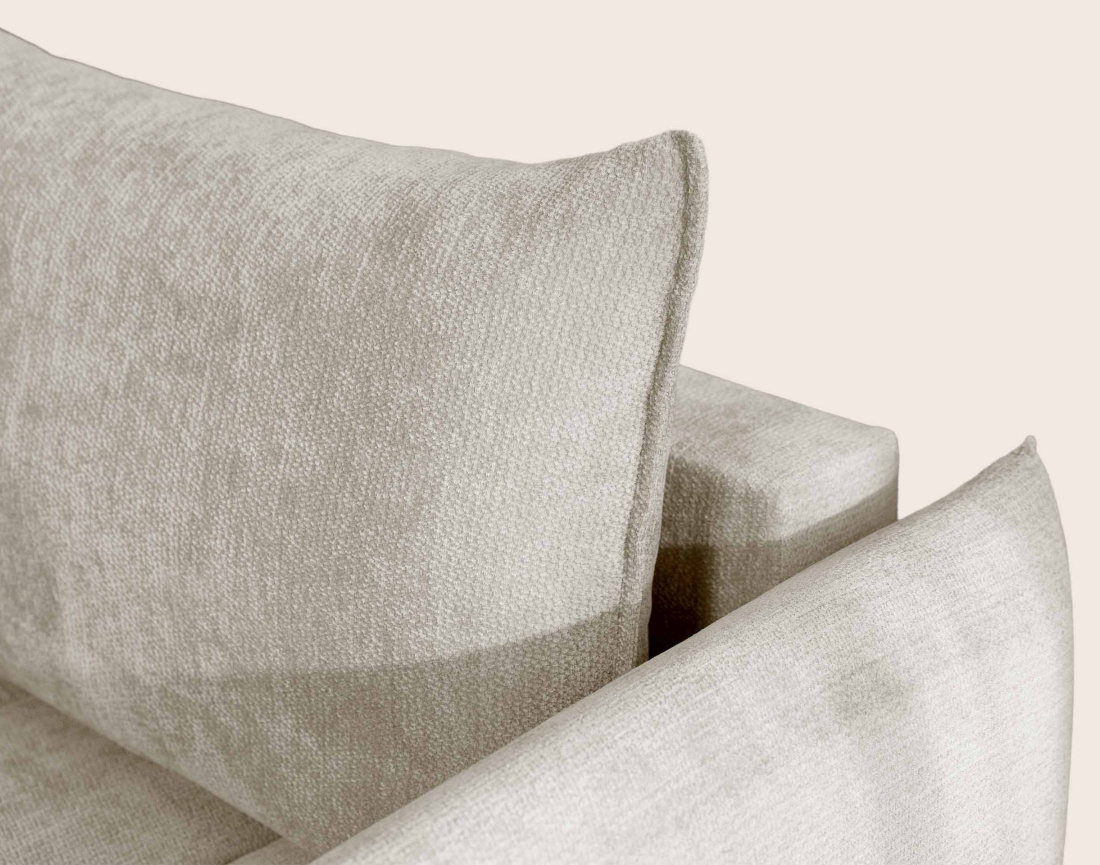 Canapé d'angle AMBROISE droit 4 places convertible coffre velours texturé | Best Mobilier