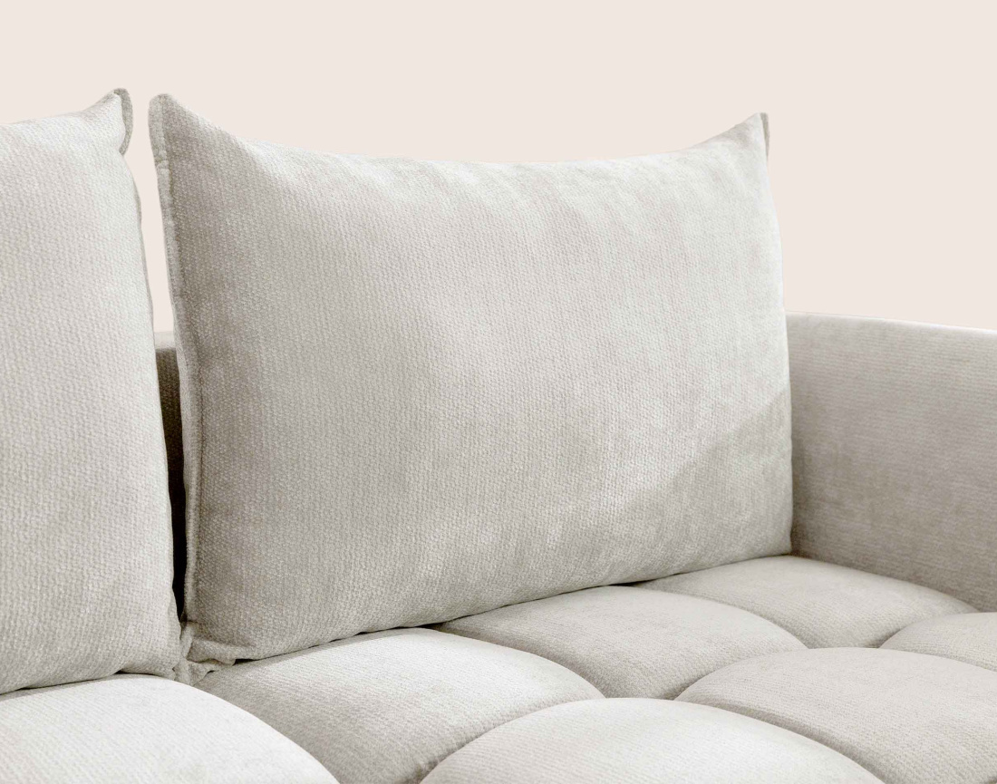 Canapé d'angle AMBROISE droit 4 places convertible coffre velours texturé | Best Mobilier