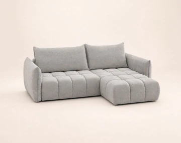 Canapé d'angle AMBROISE droit 4 places convertible coffre velours texturé | Best Mobilier