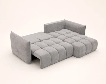 Canapé d'angle AMBROISE droit 4 places convertible coffre velours texturé | Best Mobilier