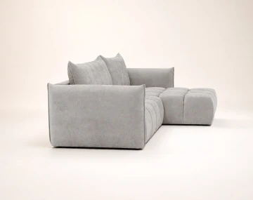 Canapé d'angle AMBROISE droit 4 places convertible coffre velours texturé | Best Mobilier