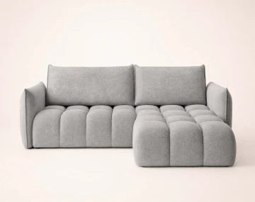 Canapé d'angle AMBROISE droit 4 places convertible coffre velours texturé | Best Mobilier