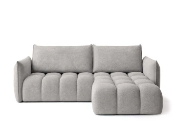 Canapé d'angle AMBROISE droit 4 places convertible coffre velours texturé | Best Mobilier