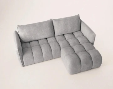 Canapé d'angle AMBROISE droit 4 places convertible coffre velours texturé | Best Mobilier