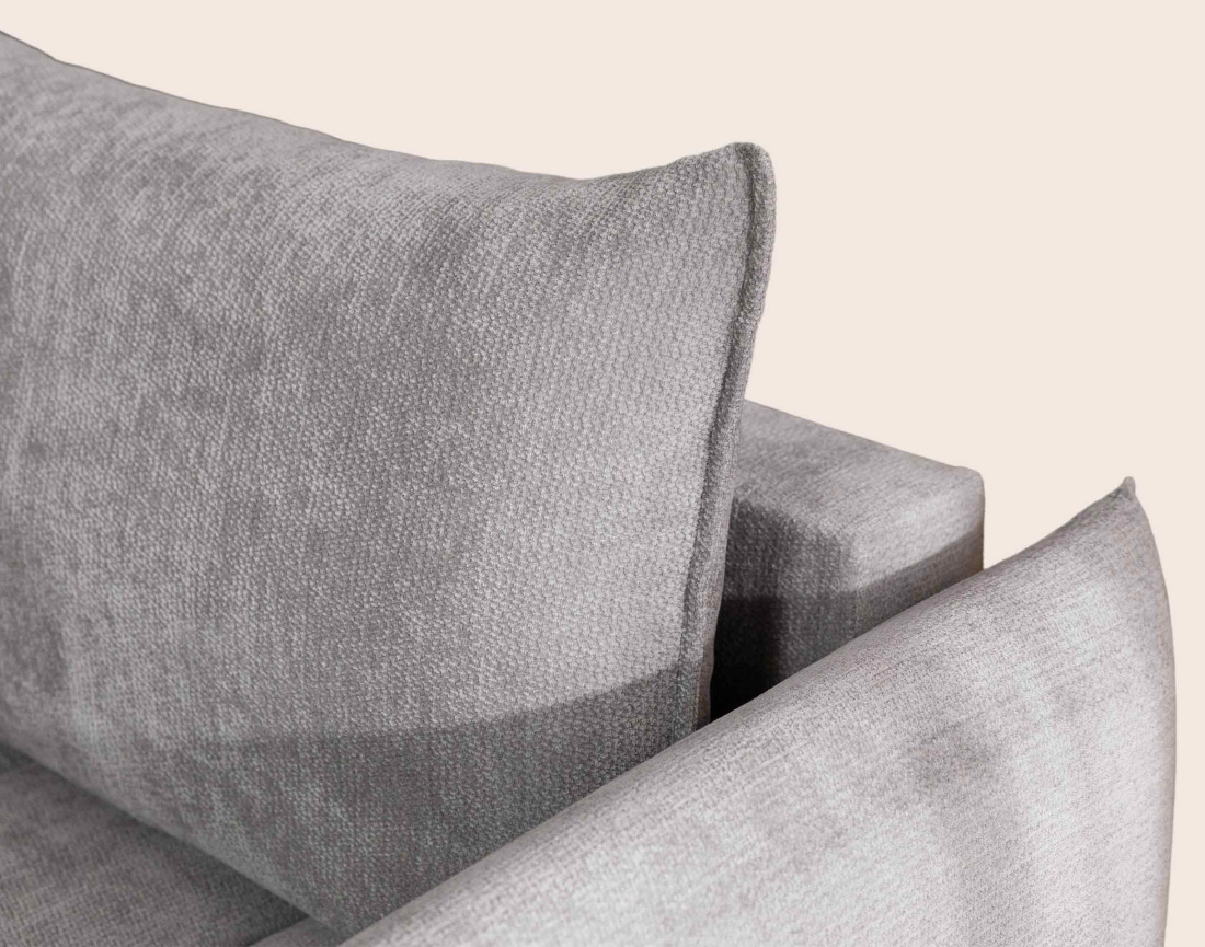 Canapé d'angle AMBROISE droit 4 places convertible coffre velours texturé | Best Mobilier