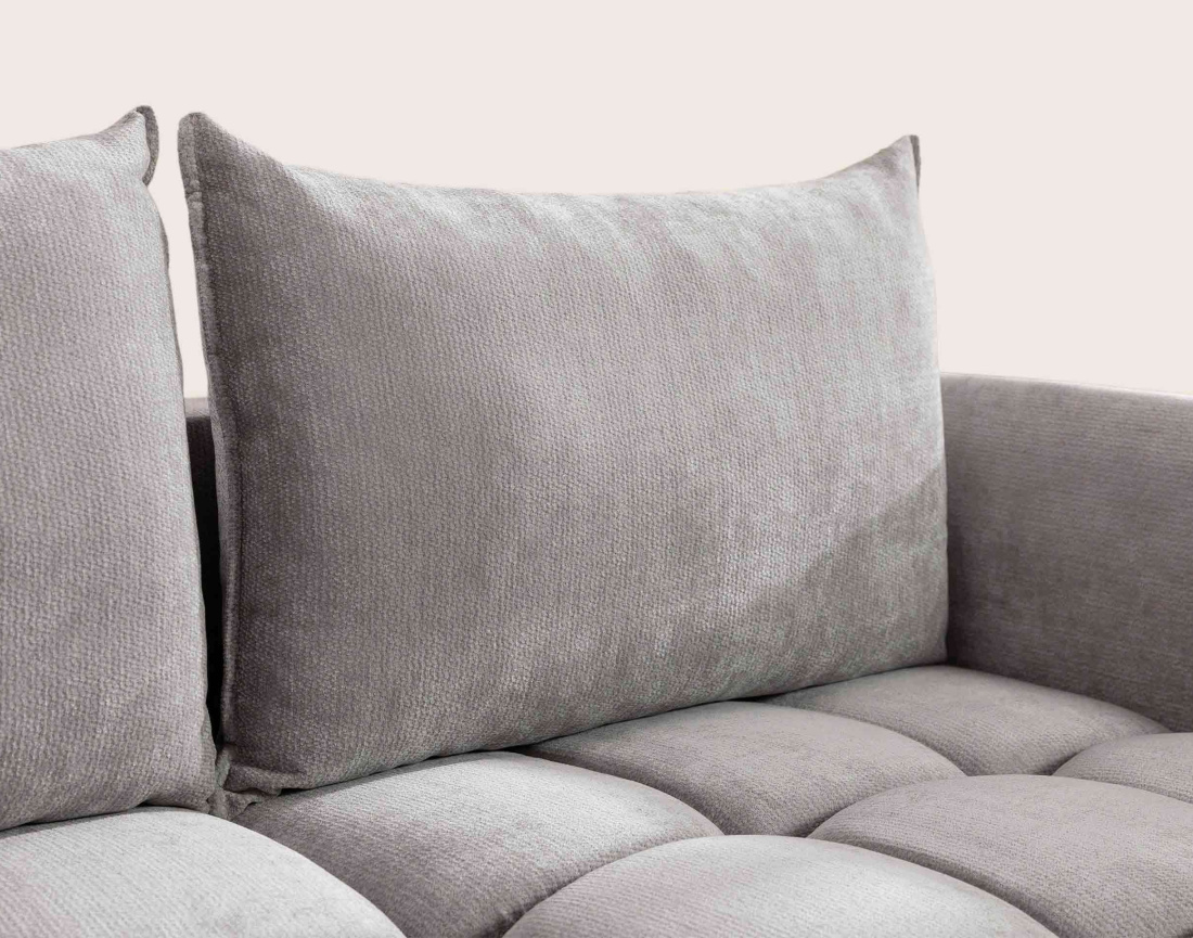 Canapé d'angle AMBROISE droit 4 places convertible coffre velours texturé | Best Mobilier