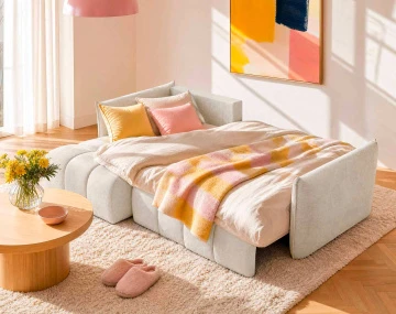 Canapé d'angle AMBROISE gauche 4 places convertible coffre velours texturé | Best Mobilier