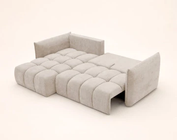 Canapé d'angle AMBROISE gauche 4 places convertible coffre velours texturé | Best Mobilier