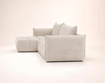 Canapé d'angle AMBROISE gauche 4 places convertible coffre velours texturé | Best Mobilier
