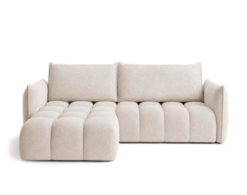 Canapé d'angle AMBROISE gauche 4 places convertible coffre velours texturé | Best Mobilier