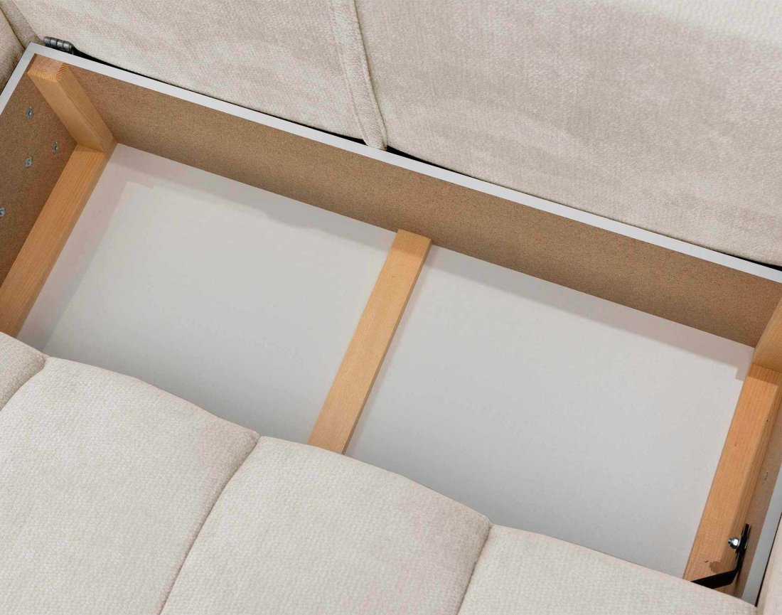 Canapé d'angle AMBROISE gauche 4 places convertible coffre velours texturé | Best Mobilier