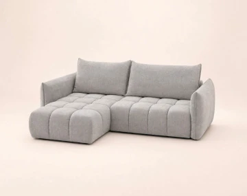 Canapé d'angle AMBROISE gauche 4 places convertible coffre velours texturé | Best Mobilier