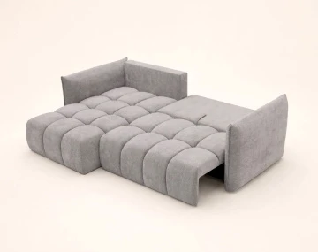 Canapé d'angle AMBROISE gauche 4 places convertible coffre velours texturé | Best Mobilier
