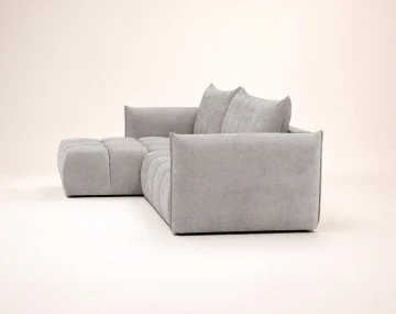 Canapé d'angle AMBROISE gauche 4 places convertible coffre velours texturé | Best Mobilier