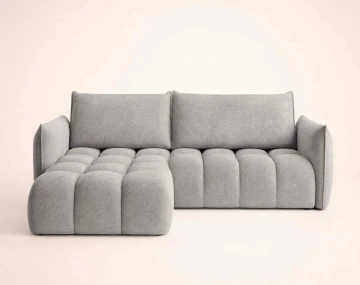 Canapé d'angle AMBROISE gauche 4 places convertible coffre velours texturé | Best Mobilier