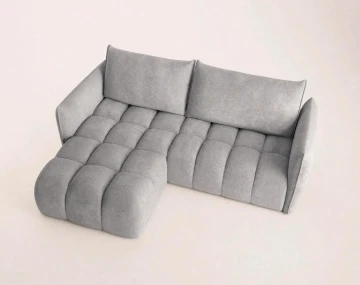 Canapé d'angle AMBROISE gauche 4 places convertible coffre velours texturé | Best Mobilier