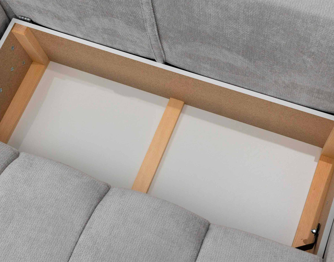 Canapé d'angle AMBROISE gauche 4 places convertible coffre velours texturé | Best Mobilier