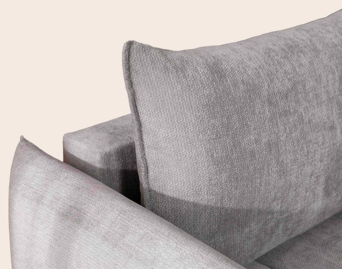 Canapé d'angle AMBROISE gauche 4 places convertible coffre velours texturé | Best Mobilier