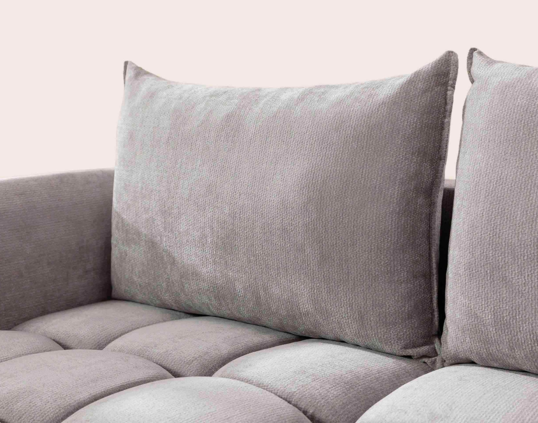 Canapé d'angle AMBROISE gauche 4 places convertible coffre velours texturé | Best Mobilier