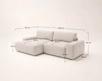 Canapé Tama d'angle gauche 4 places convertible coffre tissu | Best Mobilier
