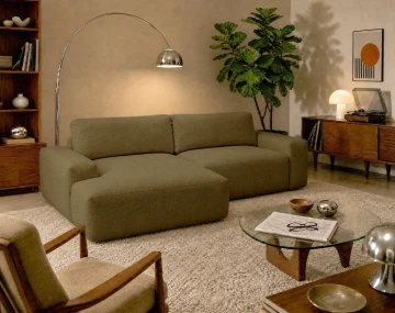 Canapé Tama d'angle gauche 4 places convertible coffre tissu | Best Mobilier