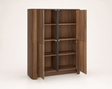 Buffet haut  YOURI 103 cm effet noyer 4 portes | Best Mobilier