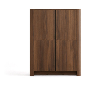 Buffet haut  YOURI 103 cm effet noyer 4 portes | Best Mobilier