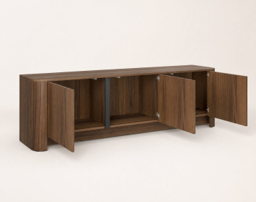 Meuble tv YOURI168 cm effet noyer 3 portes | Best Mobilier