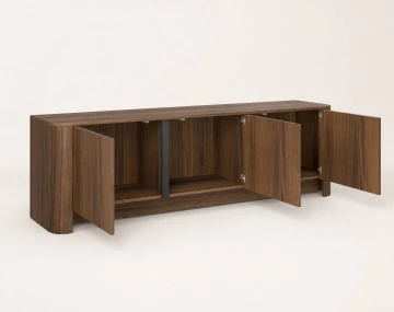 Meuble tv YOURI168 cm effet noyer 3 portes | Best Mobilier
