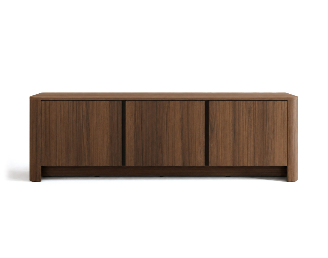 Meuble tv YOURI168 cm effet noyer 3 portes | Best Mobilier