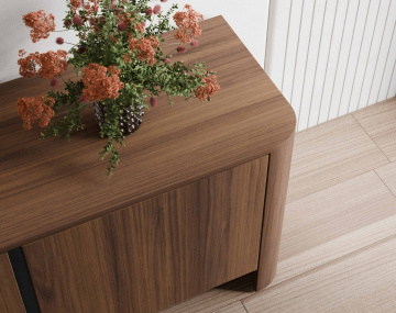 Meuble tv YOURI168 cm effet noyer 3 portes | Best Mobilier