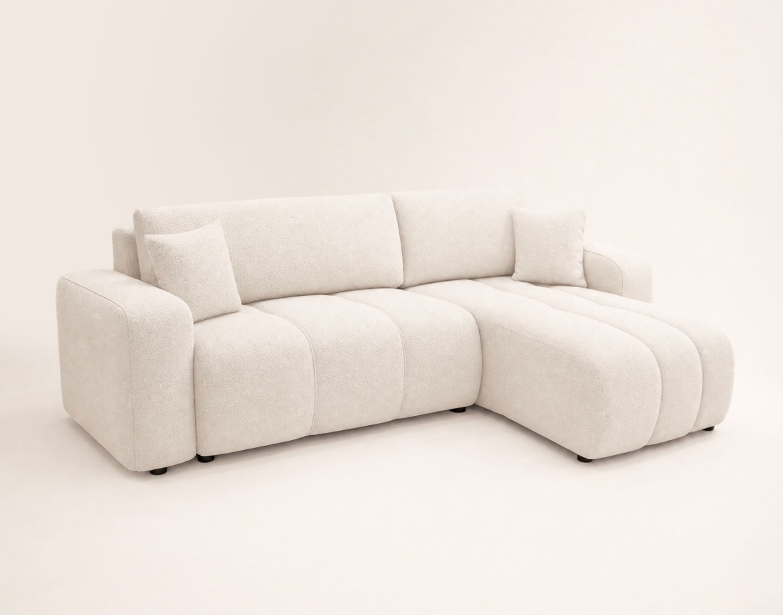 Canapé NICOLE angle réversible 4 places convertible coffre - Best Mobilier
