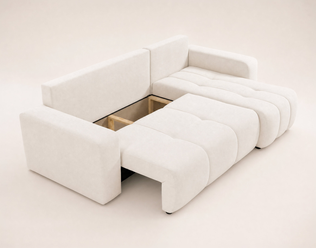 Canapé NICOLE angle réversible 4 places convertible coffre - Best Mobilier