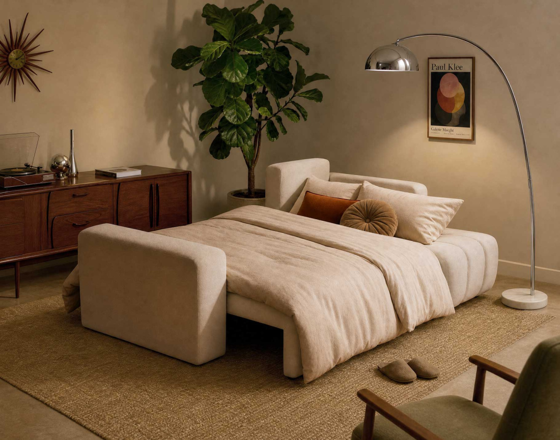 Canapé NICOLE angle réversible 4 places convertible coffre - Best Mobilier