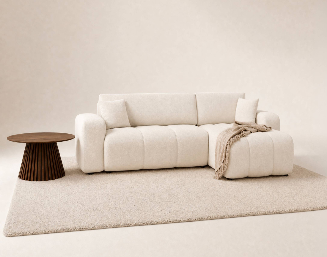 Canapé NICOLE angle réversible 4 places convertible coffre - Best Mobilier