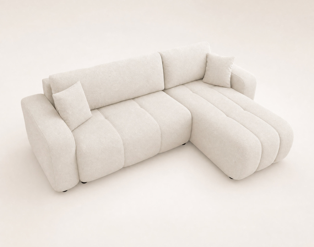 Canapé NICOLE angle réversible 4 places convertible coffre - Best Mobilier