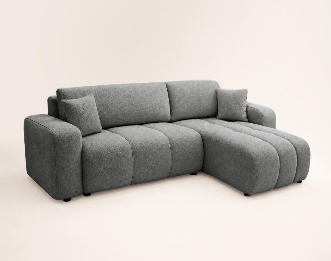 Canapé NICOLE angle réversible 4 places convertible coffre - Best Mobilier