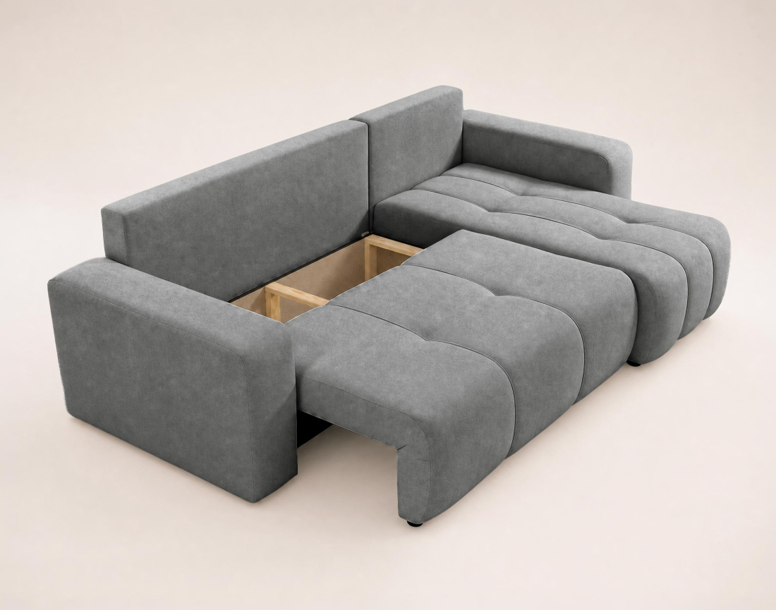 Canapé NICOLE angle réversible 4 places convertible coffre - Best Mobilier