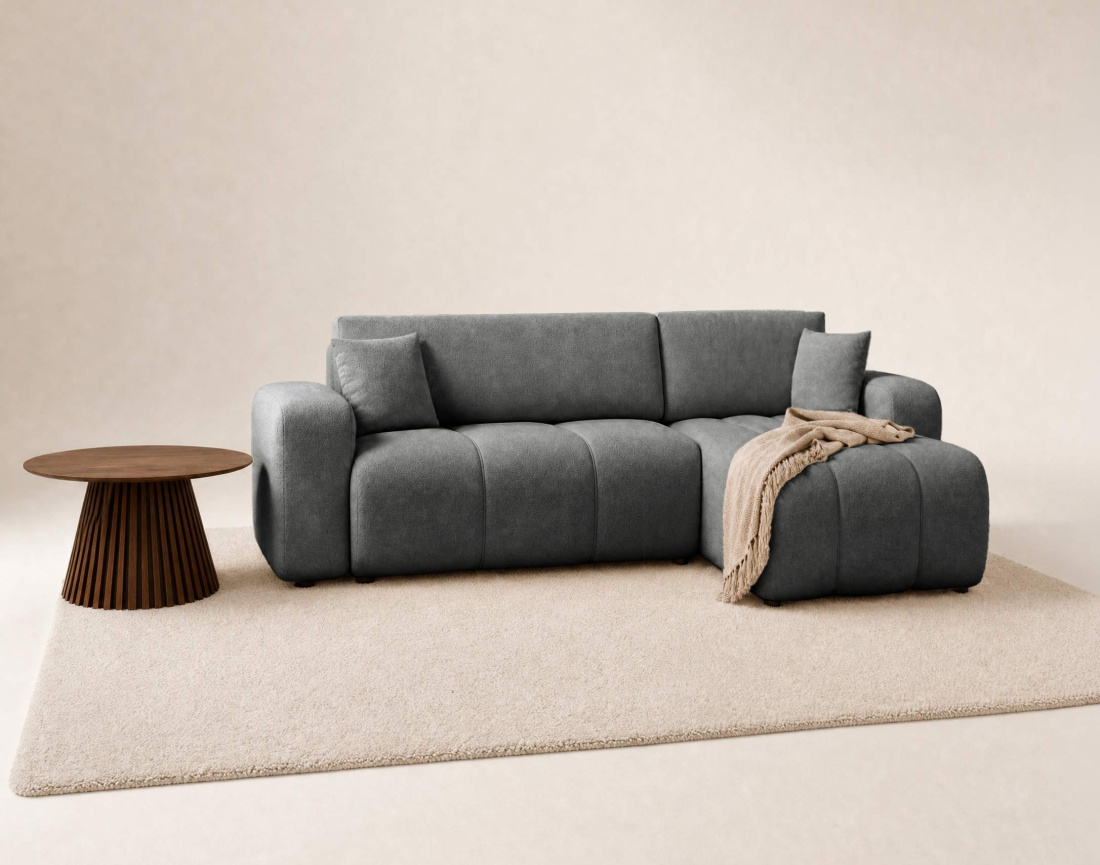 Canapé NICOLE angle réversible 4 places convertible coffre - Best Mobilier