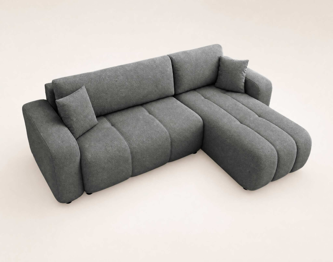 Canapé NICOLE angle réversible 4 places convertible coffre - Best Mobilier