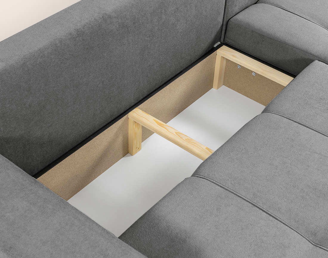 Canapé NICOLE angle réversible 4 places convertible coffre - Best Mobilier