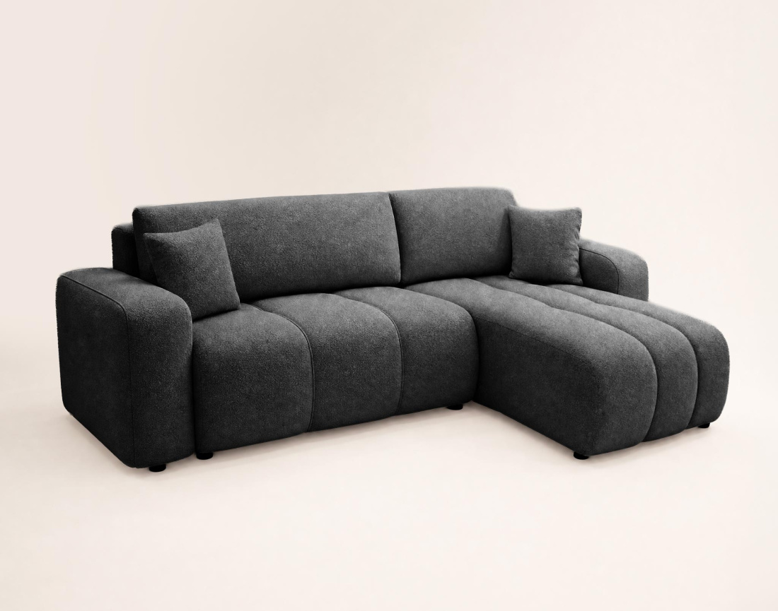Canapé NICOLE angle réversible 4 places convertible coffre - Best Mobilier