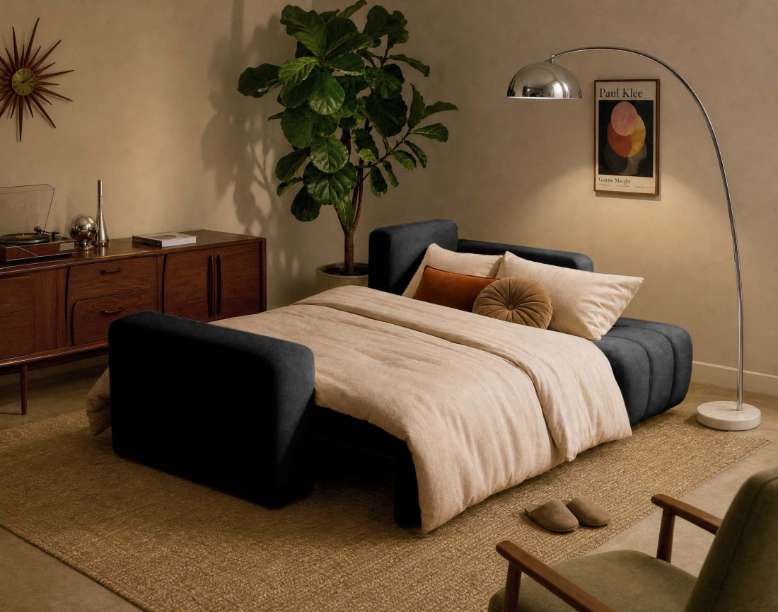 Canapé NICOLE angle réversible 4 places convertible coffre - Best Mobilier