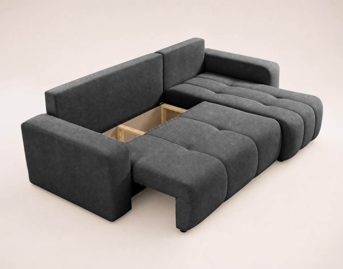 Canapé NICOLE angle réversible 4 places convertible coffre - Best Mobilier