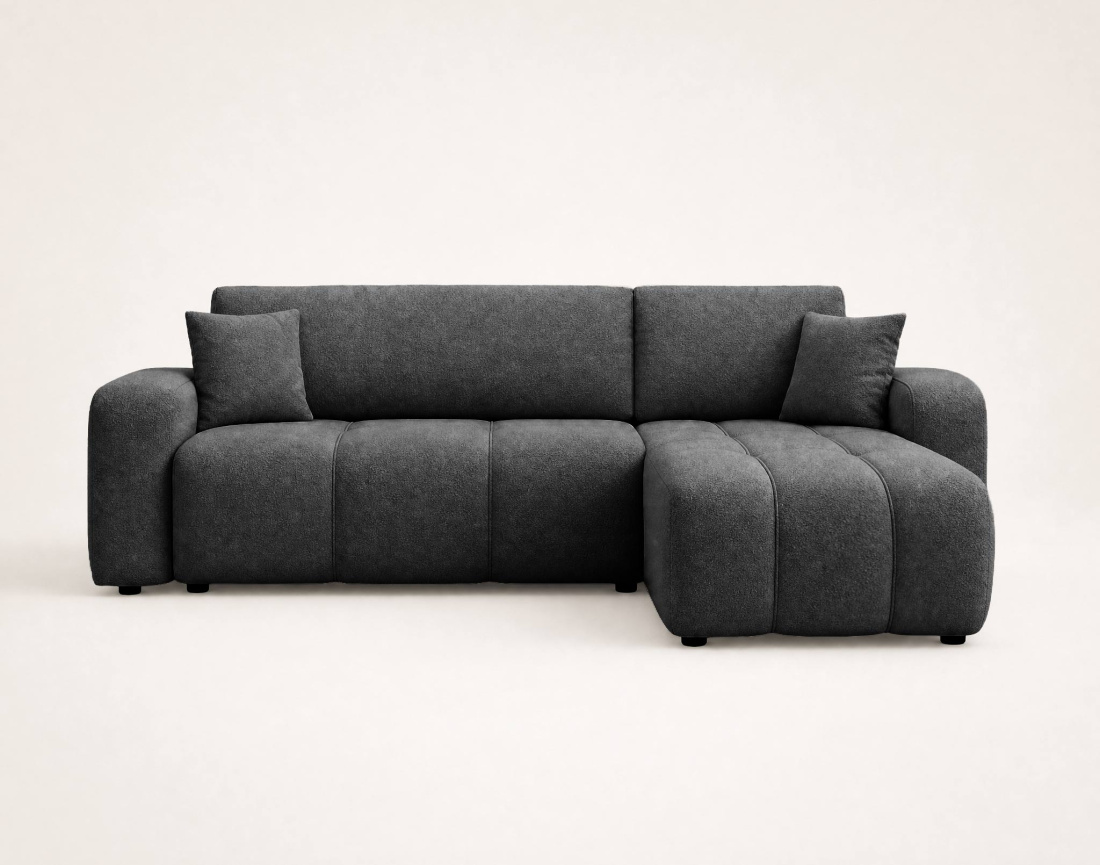 Canapé NICOLE angle réversible 4 places convertible coffre - Best Mobilier
