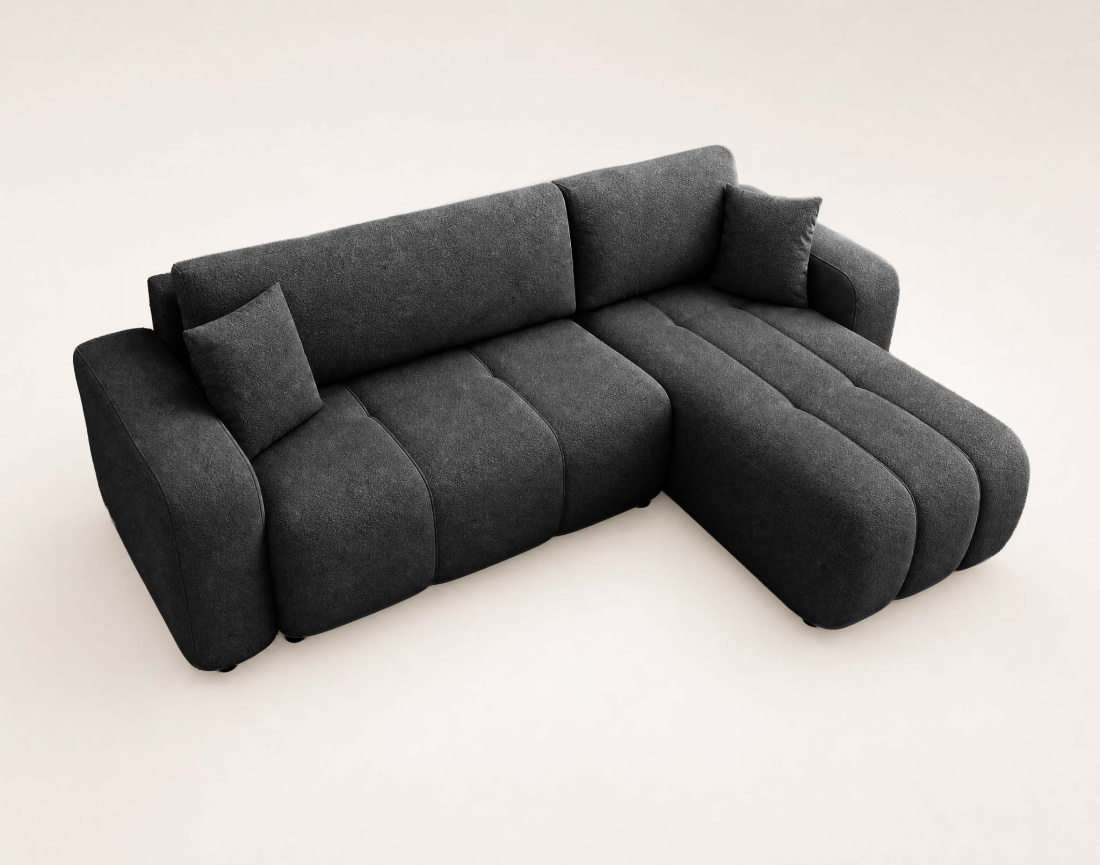 Canapé NICOLE angle réversible 4 places convertible coffre - Best Mobilier