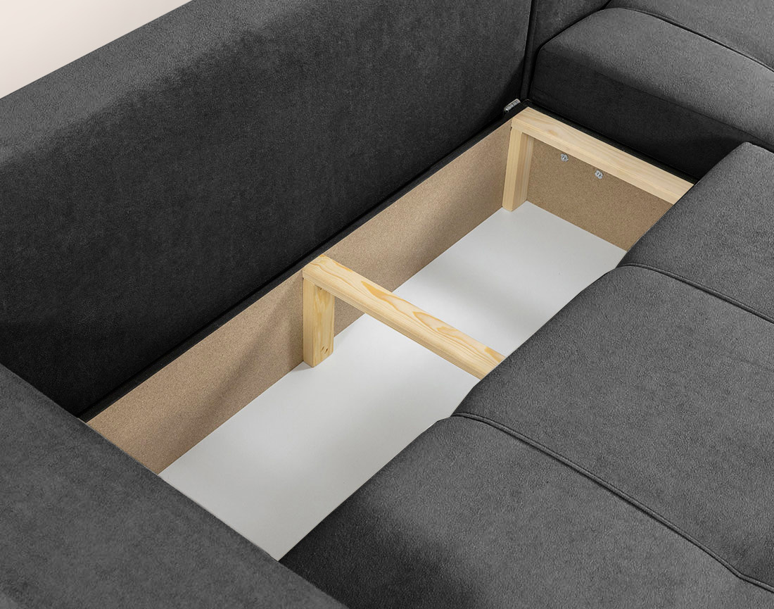 Canapé NICOLE angle réversible 4 places convertible coffre - Best Mobilier